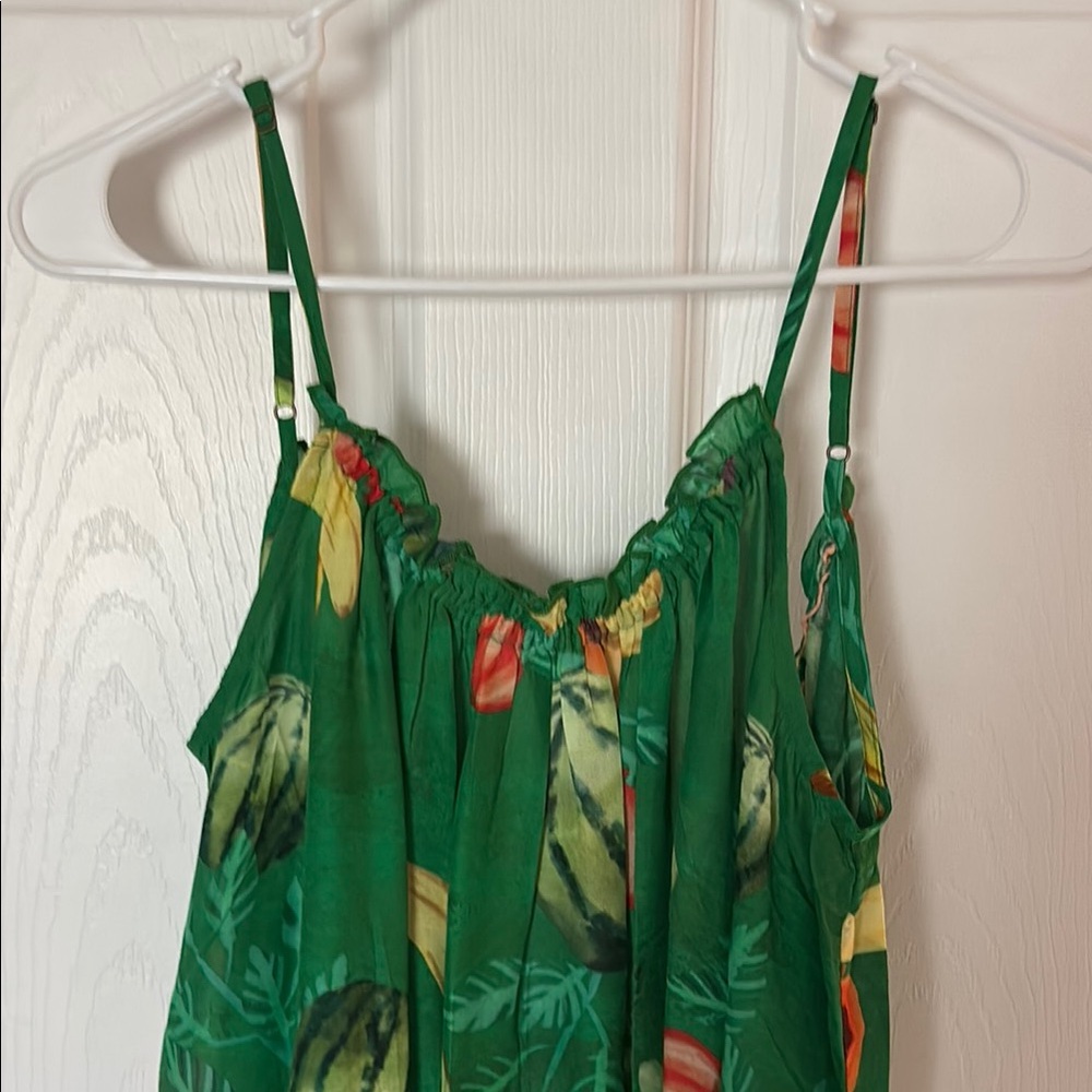 Anthropologie Green Sundress Maxi with Spaghetti Straps - Picture 2 of 9